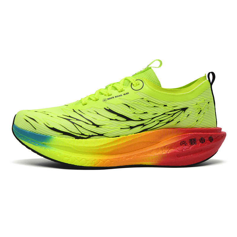 Autumn New Fluorescent Parent-Child Fashion Casual Sports Shoes with Real Carbon Plate High Elasticity Cushioning Outdoor Running Shoes