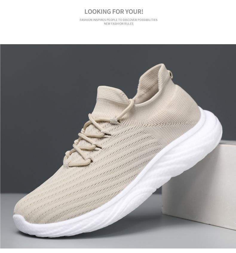 Summer Breathable Sports Versatile Popcorn Flyknit Summer Casual Mesh Sneakers Sports Shoes Student Running Shoes