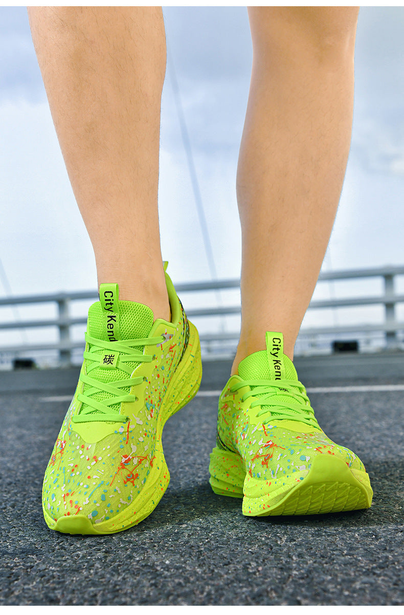 Red Rabbit9pro Autumn and Winter New Double Mesh Luminous Carbon Plate Real Explosion Running Shoes Couples plaid Cushioning Wearable Sneakers