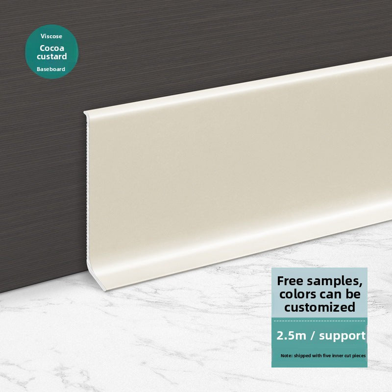 Aluminum alloy self-adhesive skirting board in cream style6cm Diamond-patterned white skirting line8Centimeter skin white metal baseboard