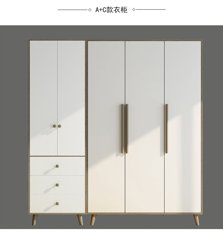 Factory Direct Supply Economical Rental Wardrobe Storage Simple Combination Two-Door Three-Door Panel Storage Apartment Wardrobe