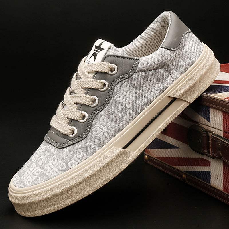25138 Men's Flat Lace-Up Low-Top Canvas Shoes Retro Spring Trendy Sneakers Breathable Summer Casual Trendy Shoes