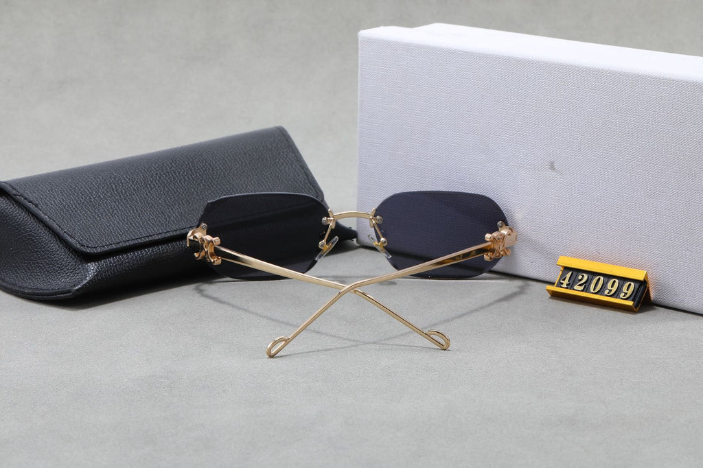 Arc de Triomphe Fashion Metal Frameless High-end Sunglasses for Women Windproof UV Protection Versatile CL42099U