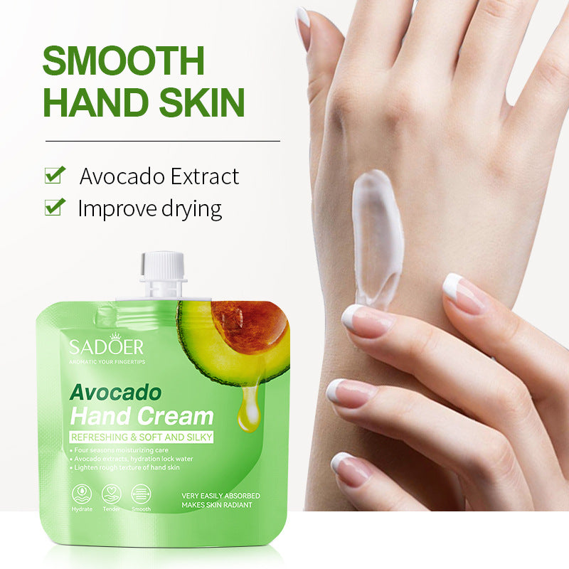 Full English Plant-Based Hand Cream in Sachet SADOER Avocado Aloe Vera Moisturizing Refreshing  Wholesale