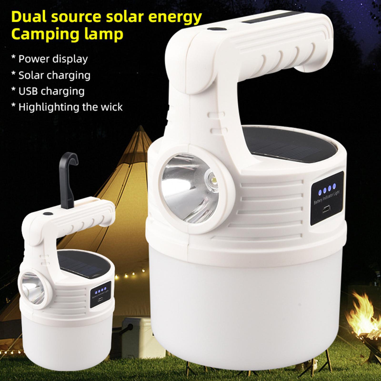 New Solar Light Rechargeable Tent Light Outdoor Camping Light LED Portable Camping Lantern USB Rechargeable Emergency Light