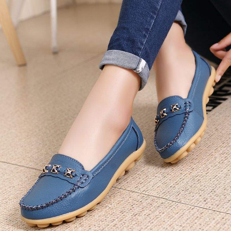 Leap Month Shoes Women's Shoes Soft Sole Casual Women's Leather Shoes Middle-aged and Elderly Mom Shoes Loafers Women's Slip-on Flats
