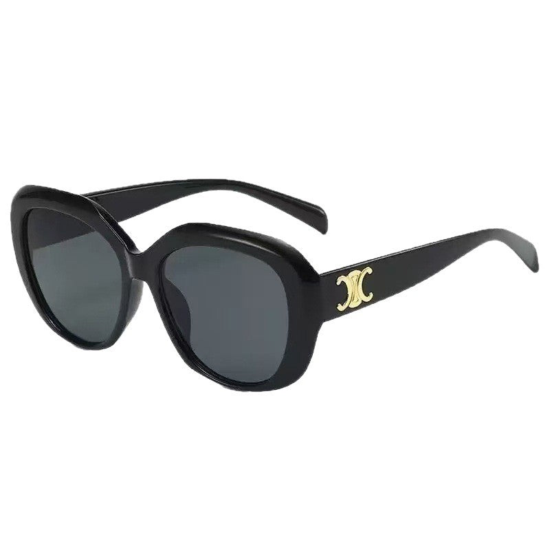 Vintage European and American Style Cat Eye Sunglasses for Women Trendy New Sunglasses with Celine Letters High-end UV Protection Glasses