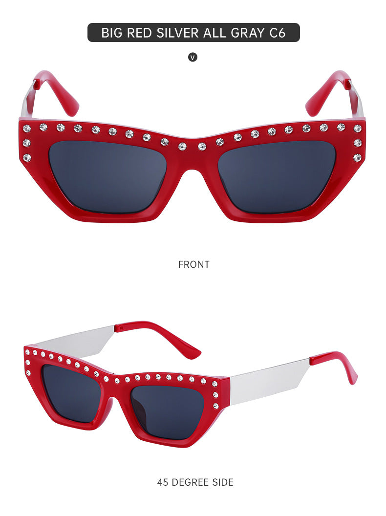 New Fashion Cat Eye Sunglasses for Women Trendy High-end Rhinestone Sunglasses Wholesale sunglasses