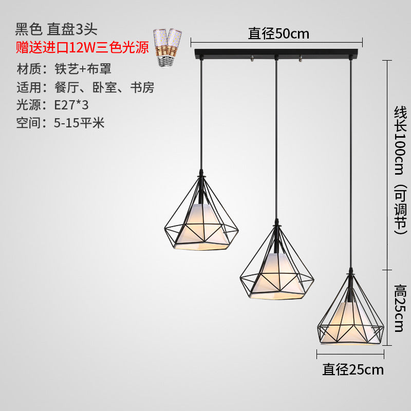 Restaurant Chandelier Three-Head Light Luxury Lighting Modern Simple Dining Table Bar Counter led Long Strip Dining Room Light2025New Year