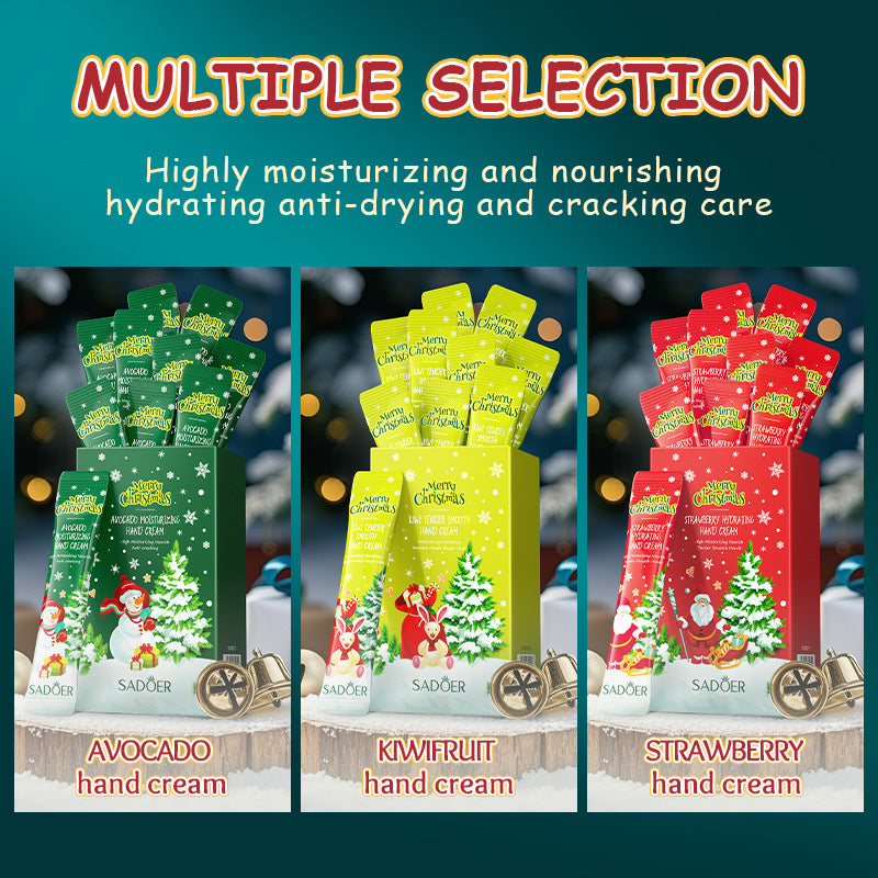 Full English Christmas Kiwi Smooth Hand Cream SADOER Anti-chapped Moisturizing Hand Cream  Wholesale