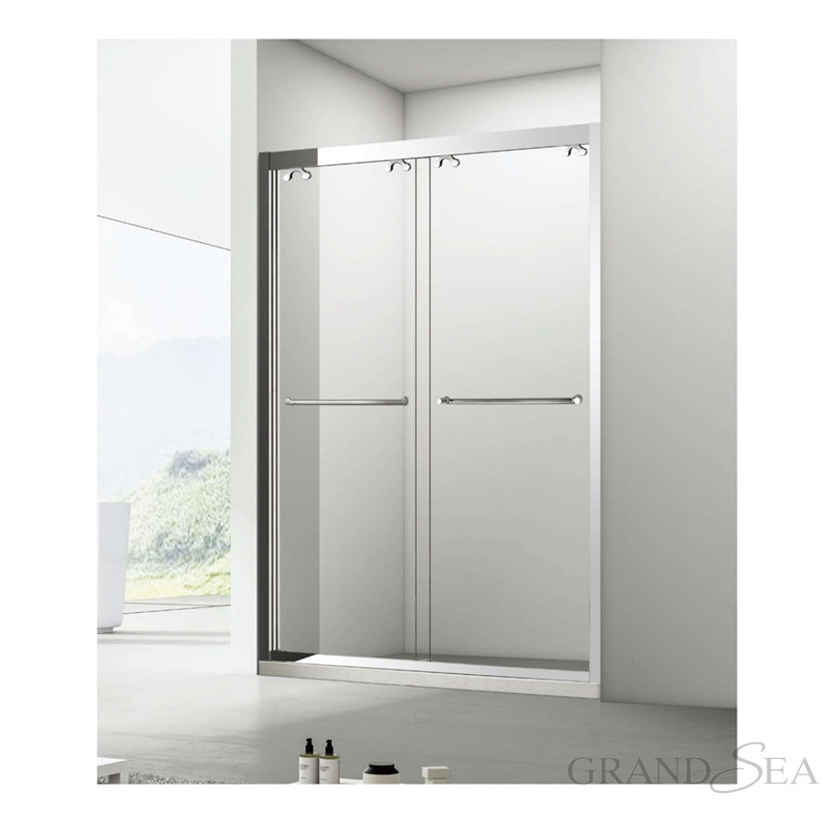 High Quality 6mm Tempered Glass Black Aluminum Frame Sliding Shower Door