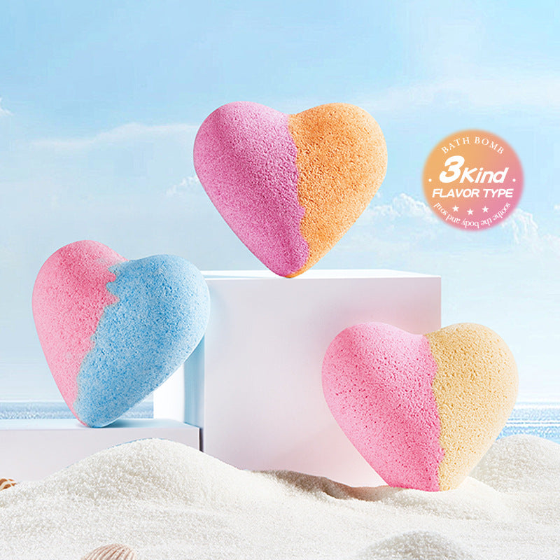 Cross-Border Bath Salt Balls6Set  Heart-shaped Bath Bomb Bath Salt Ball Boxed Export Manufacturer Wholesale