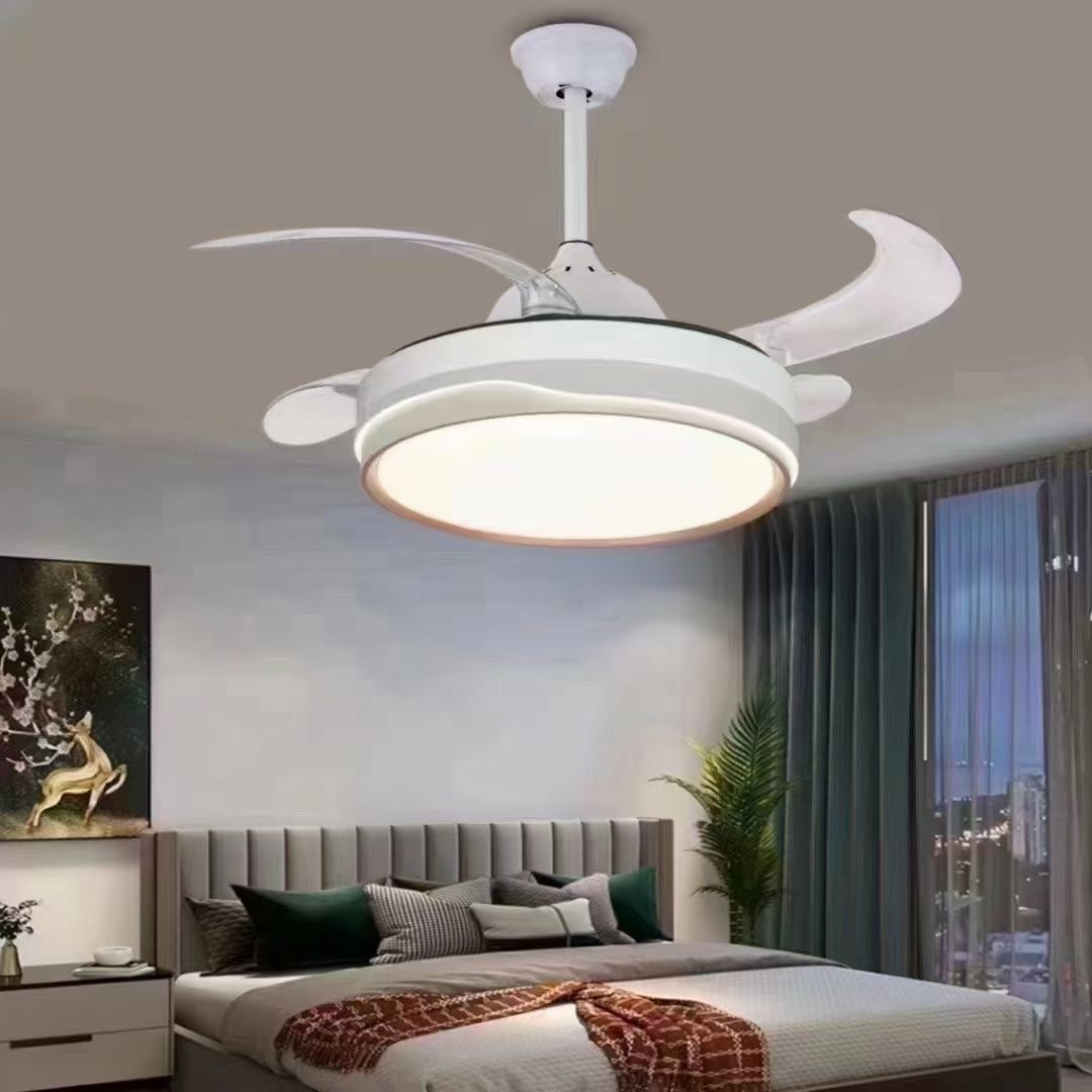 Invisible Fan Light for Home Bedroom Living Room Silent Variable Frequency Electric Fan Light Modern Simple Dining Room Ceiling Fan Light Wholesale