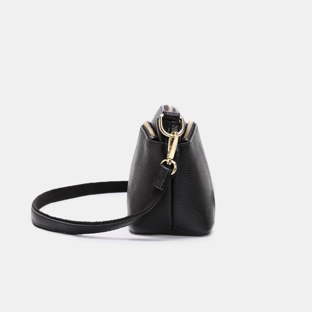 Guangzhou Shiling Genuine Leather Women's Bag for Middle-aged Moms, Small Square Bag, Top Layer Cowhide, Single Shoulder Crossbody Bag, Versatile