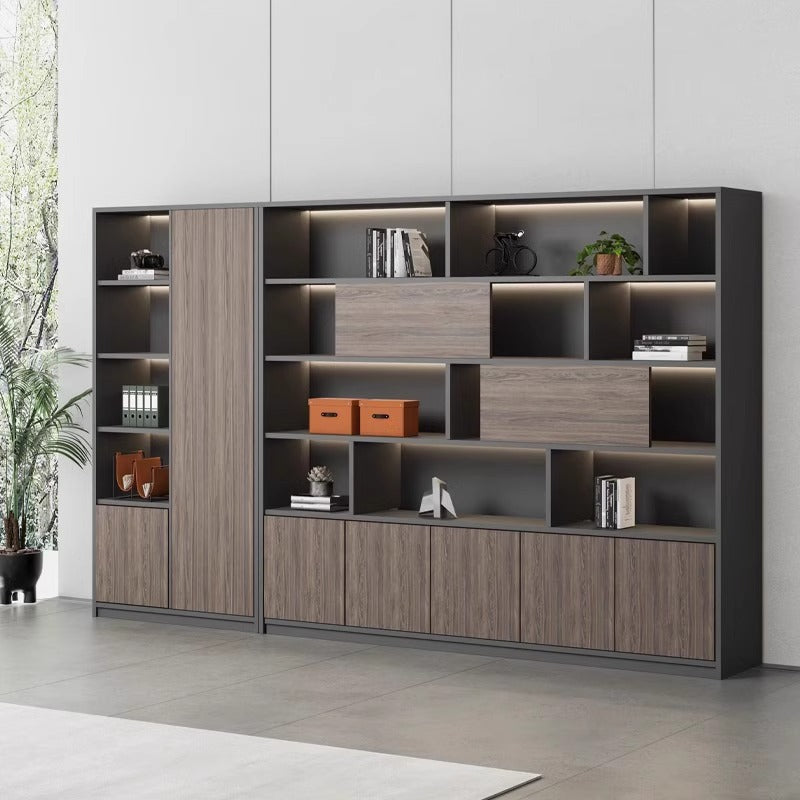 Office File Cabinet with Lock Storage Cabinet Wooden Modern Bookshelf Boss Background Cabinet Archive Cabinet