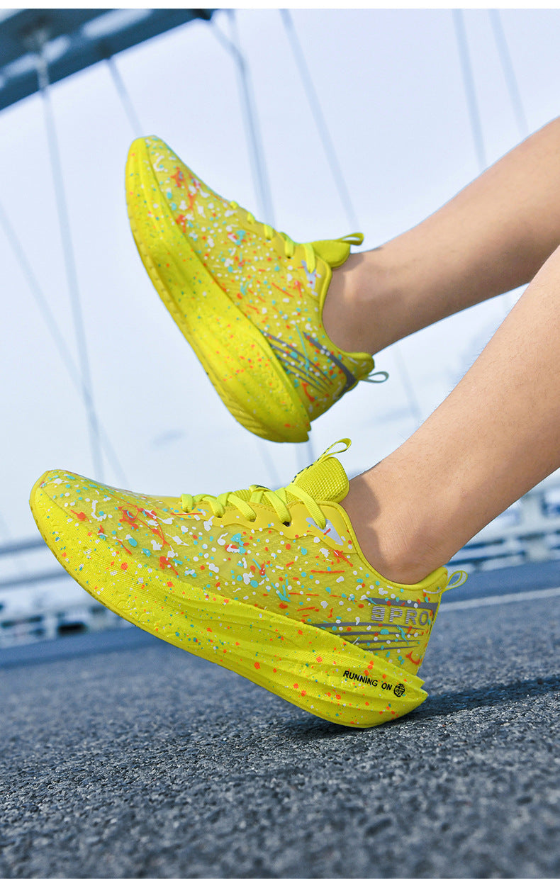 Red Rabbit9pro Autumn and Winter New Double Mesh Luminous Carbon Plate Real Explosion Running Shoes Couples plaid Cushioning Wearable Sneakers