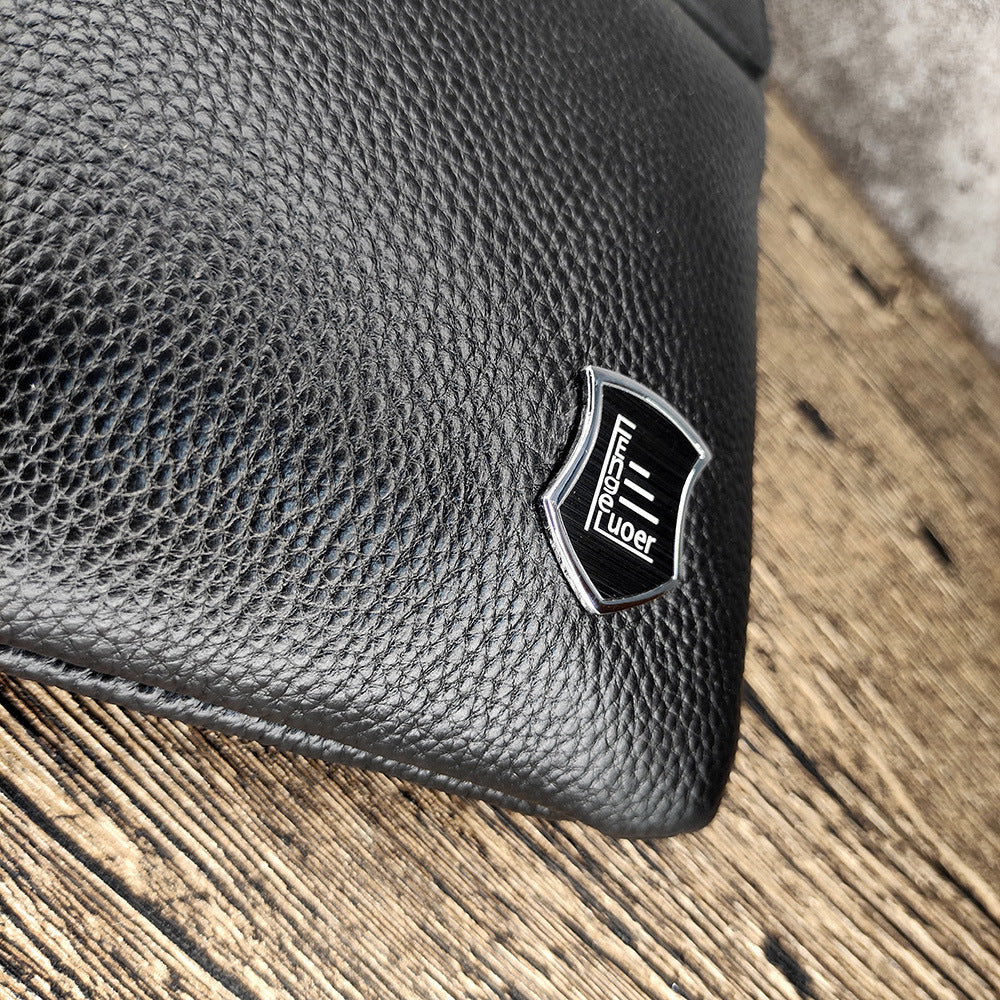 Anti-theft Fingerprint Lock Clutch Bag Men's Pure Top Layer Cowhide Business Casual Genuine Leather Handbag Anti-theft Lock Buckle