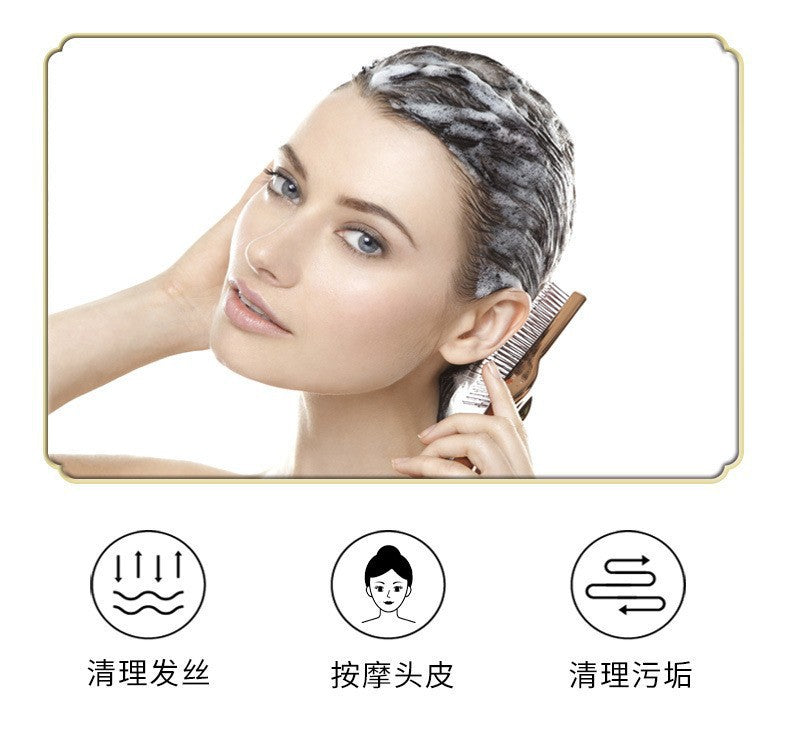 Cross-Border Meridian Fluffy Scalp Cleaning Care Comb High Low Comb Teeth Dry Wet Dual-Use Smooth Hair Fine Needle Electroplated Massage Comb