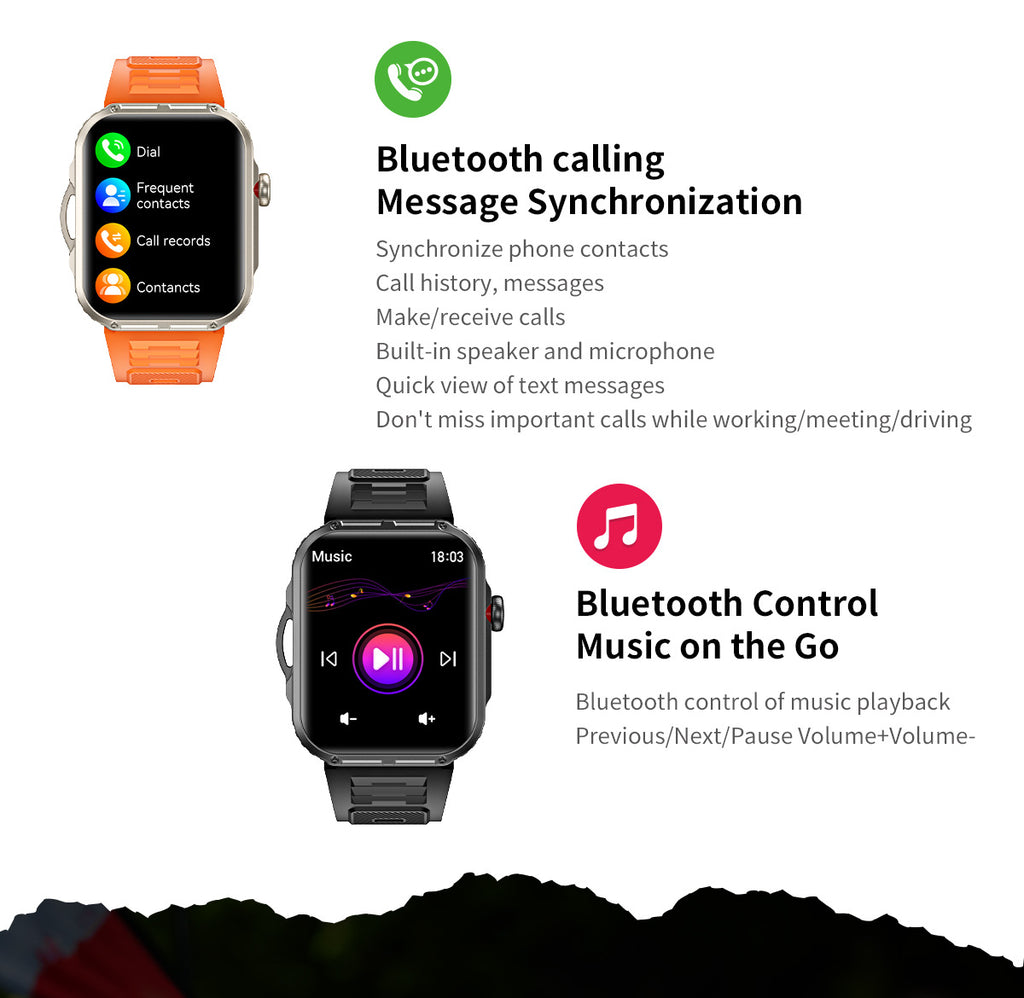 HDT11Ultra Smart Watch Bluetooth Call Music Healthy Sleep Flashlight Smart Bracelet