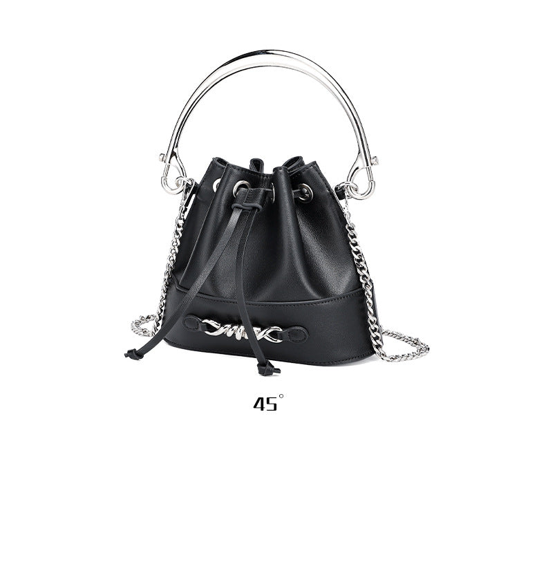 European and American Style Bucket Bag High-Quality Texture Fashion Women's Bag Drawstring Handbag Niche Versatile Shoulder Crossbody Bag for Women