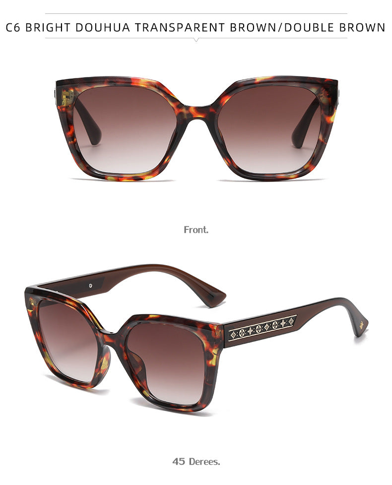 2025New European and American Fashion Large Frame Cat Eye Sunglasses for Women High-end Sunglasses Wholesale sunglasses