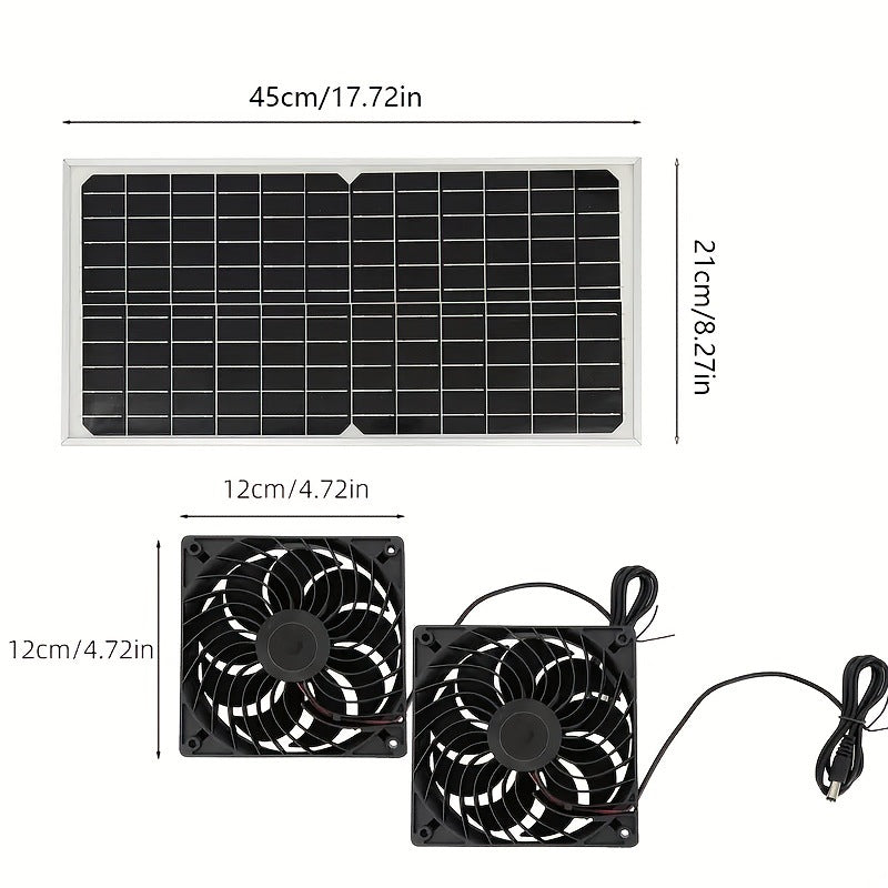 Factory Direct Solar Panel with Dual Fan Pet House Silent Solar Photovoltaic Panel Exhaust Fan Ventilation Cooling