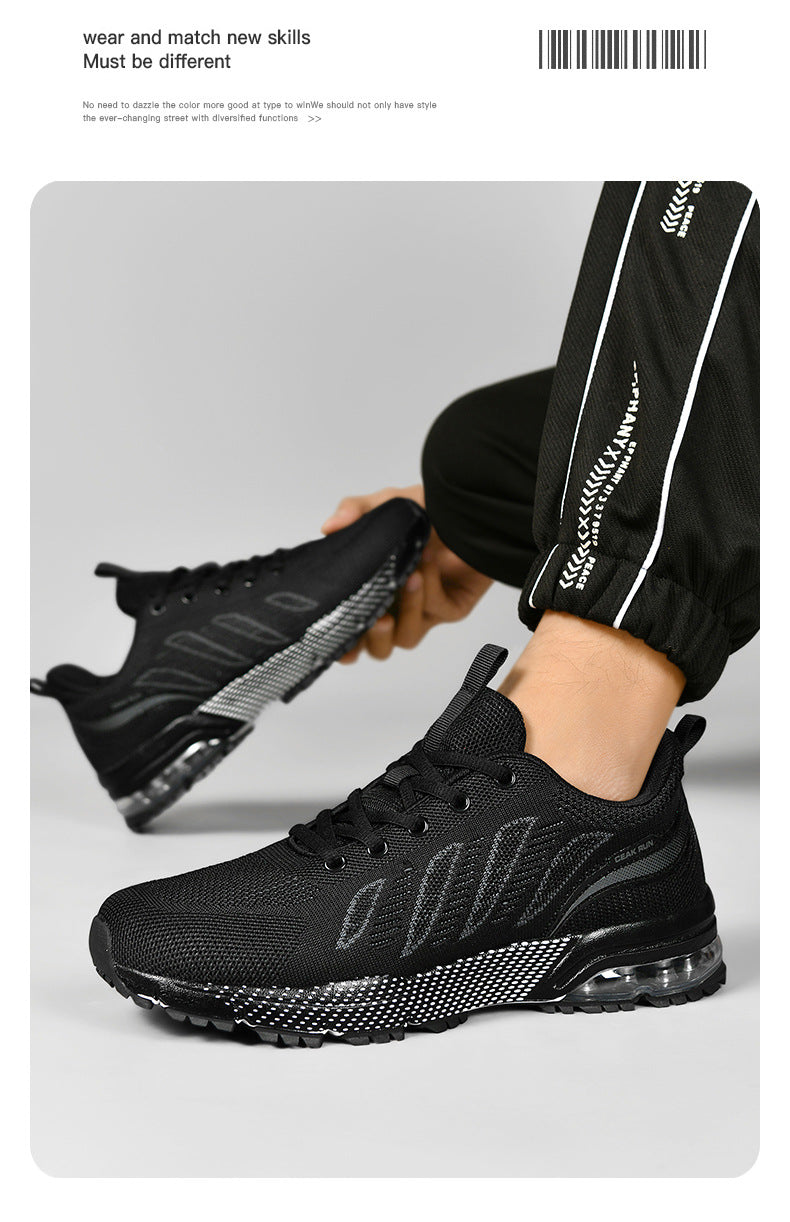 Casual sports men's shoes for teenagers, breathable fly-knit mesh shoes2025Summer Large Size Versatile Cushioned Shock Absorption Running Shoes