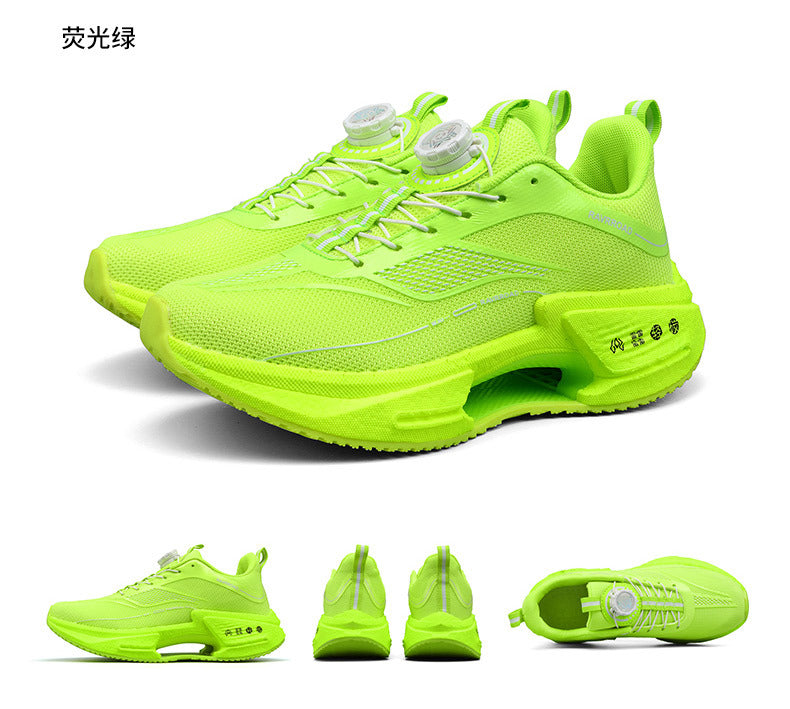 2025Men's and Women's Shock Absorption Breathable Non-Slip Sports Shoes Hollow Popcorn Carbon Plate Soft Sole Running Shoes Breathable Shock Absorption