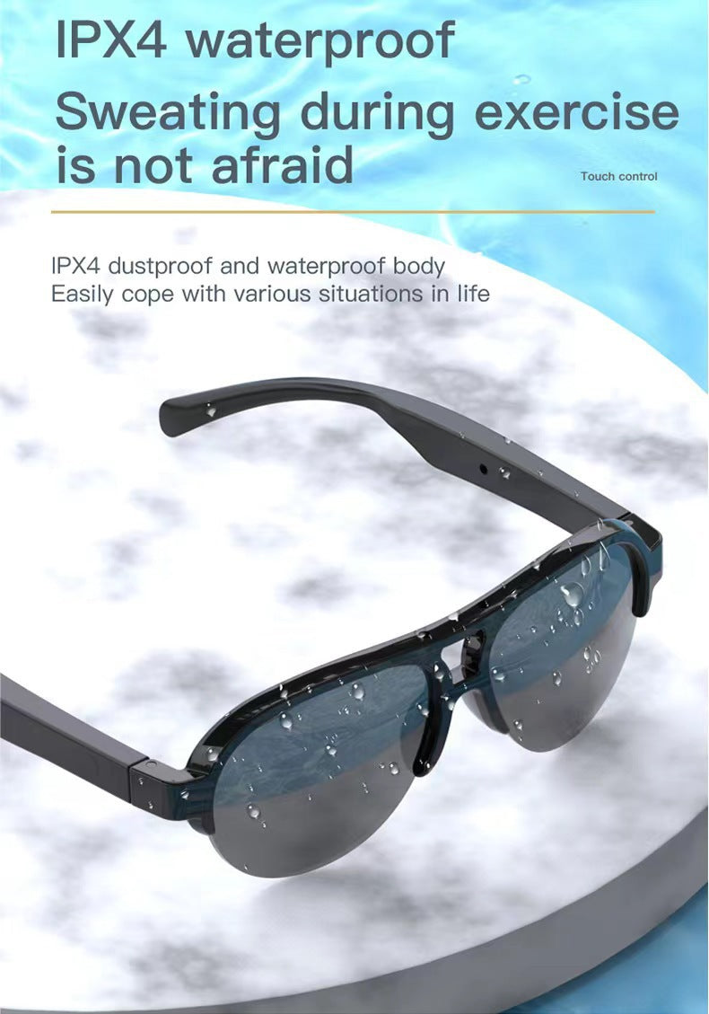 AI Binaural Smart Bluetooth Glasses Anti-ultraviolet Sports Bluetooth Headset Ultra-long Battery Life Smart Glasses