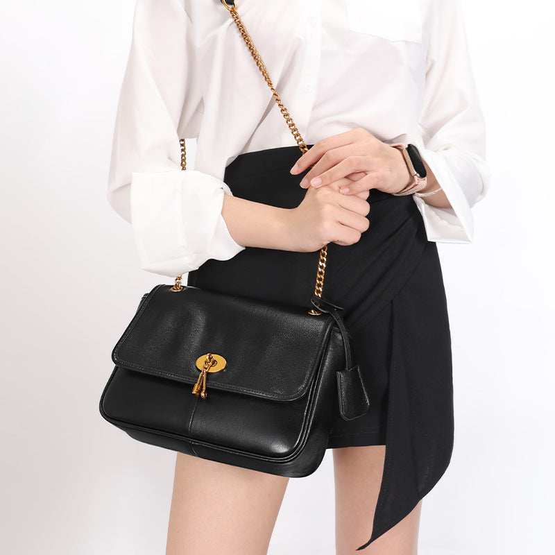 Vintage Casual Fashion High-End Single Shoulder Bag New Melad Chain Bag Autumn Winter Simple Commuter Crossbody Women's Bag