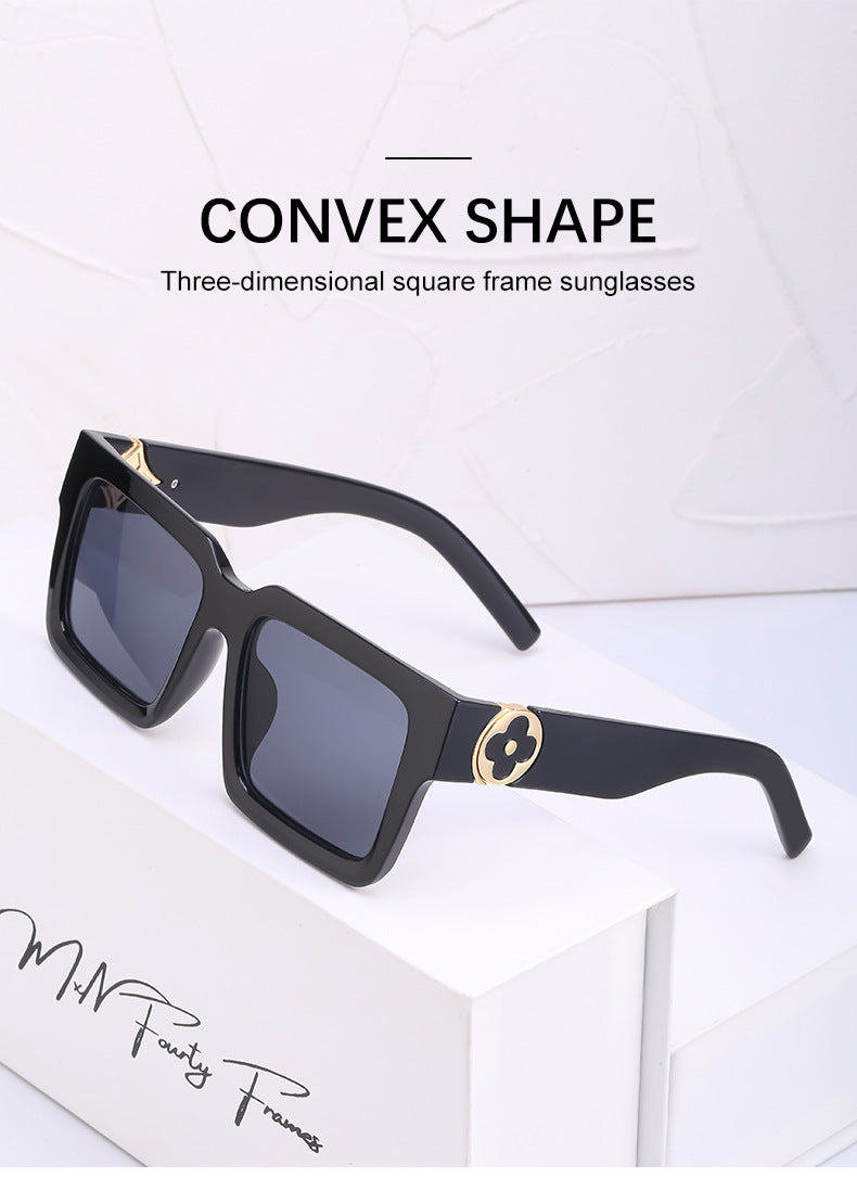 20252024 New Rich Man Sunglasses Men Trendy High-end Square Frame Sunglasses Men Glasses sunglass