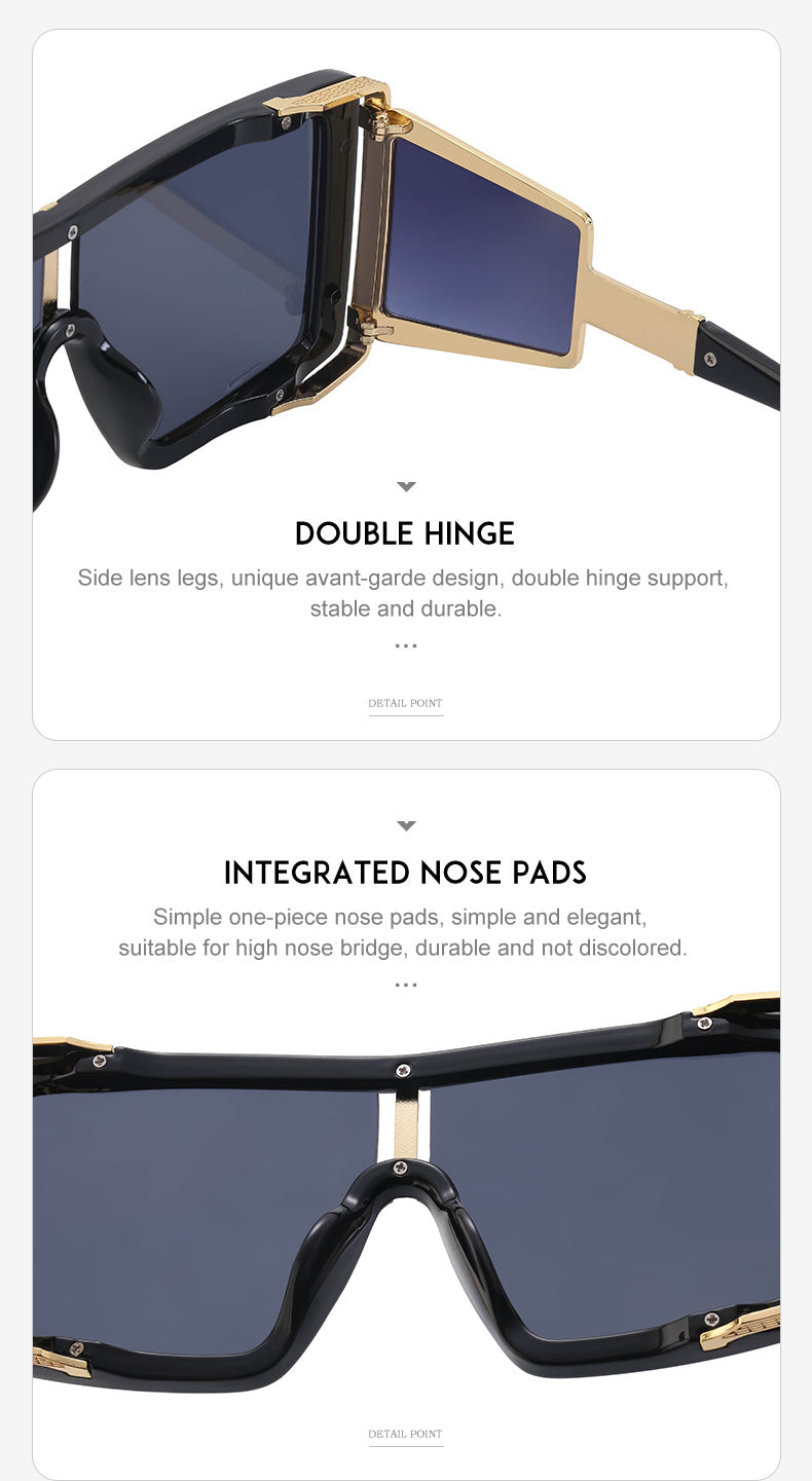 New Steampunk Style Sun Protection Sunglasses for Women, Full Coverage, Men's Trendy European and American Wholesale