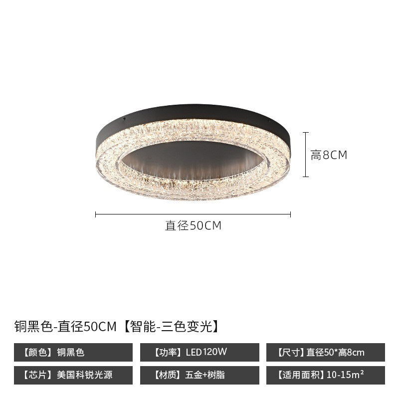 Italian Minimalist Master Bedroom Light led Resin Ceiling Lamp Modern Minimalist High-End Light Luxury Crystal Ice Crack Living Room Lamp