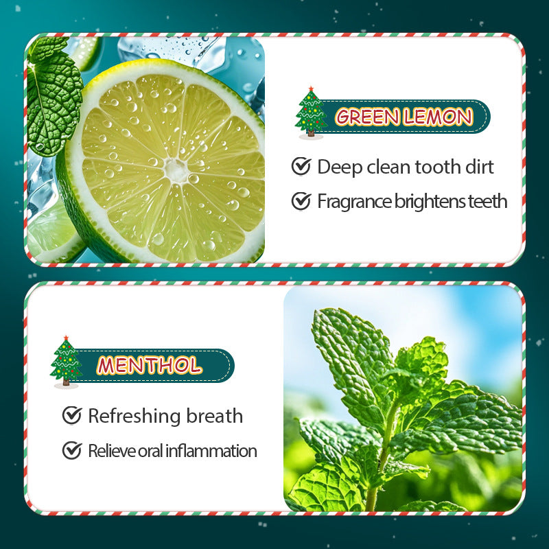 Cross-border Christmas Probiotic Mouthwash Strips10ml  SADOER Green Lemon Mint Export Manufacturer Wholesale