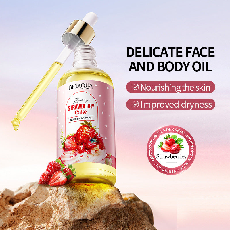 Full English Strawberry Cake Nourishing Body Oil BIOAOUA Moisturizing skin essence  foreign trade wholesale
