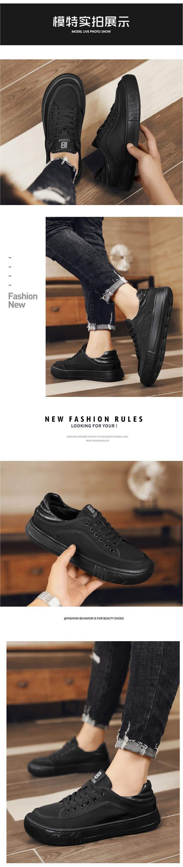 Men's Shoes2025Summer New Breathable Mesh Fashion Versatile Mesh Shoes Thick Sole Men's Trendy Casual Black Sneakers