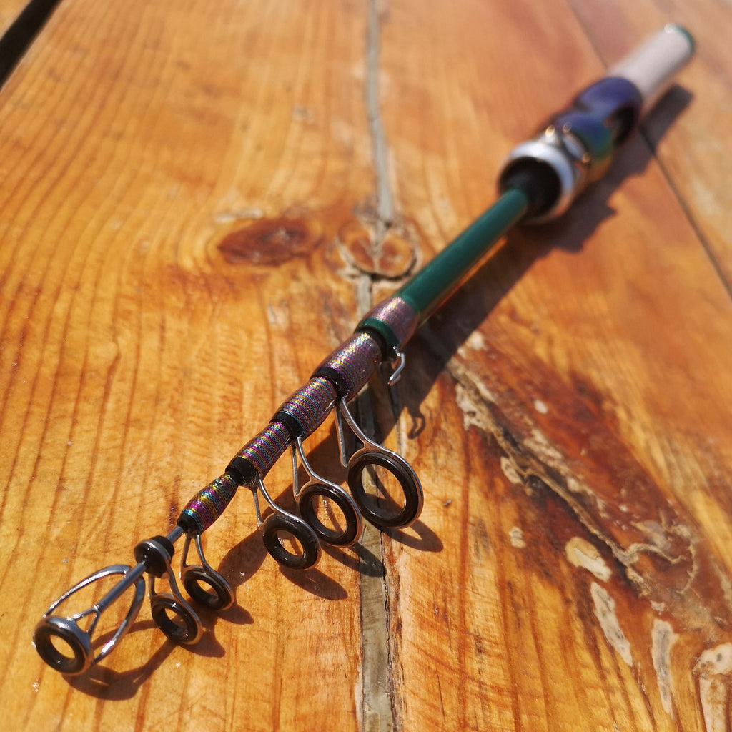 Ultra-short Carbon Fiber Shrink UL Portable Lure Rod Electroplated Telescopic Stream Lure Rod