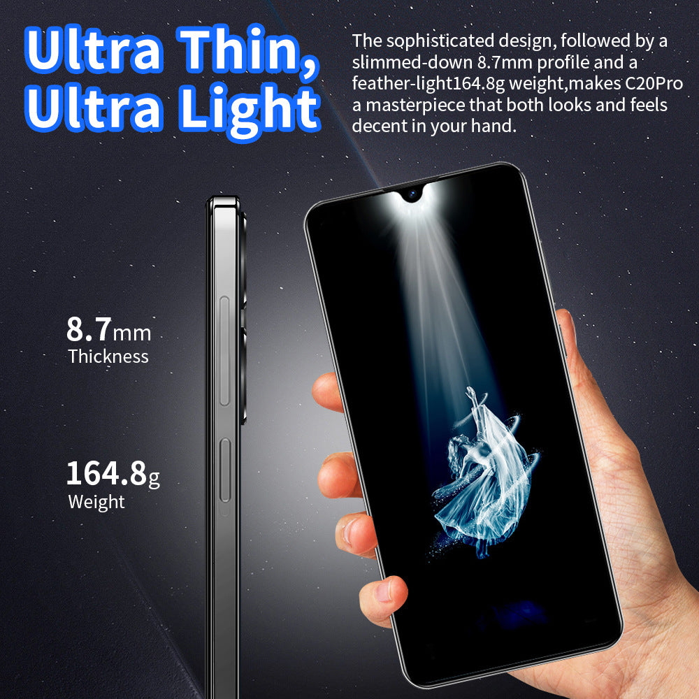 7.3Inch Hd Large Screen C20 Pro Mobile Phone16+1T Large Memory Smartphone Factory Direct Sale