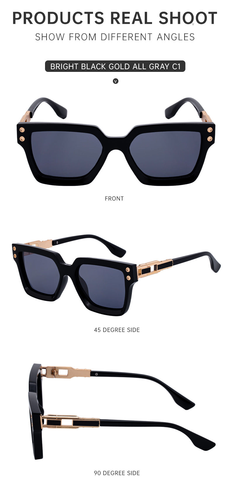 2025New European and American Style Square Frame Sunglasses for Men High-end Sun Protection Sunglasses Men's Trend Wholesale sunglasses