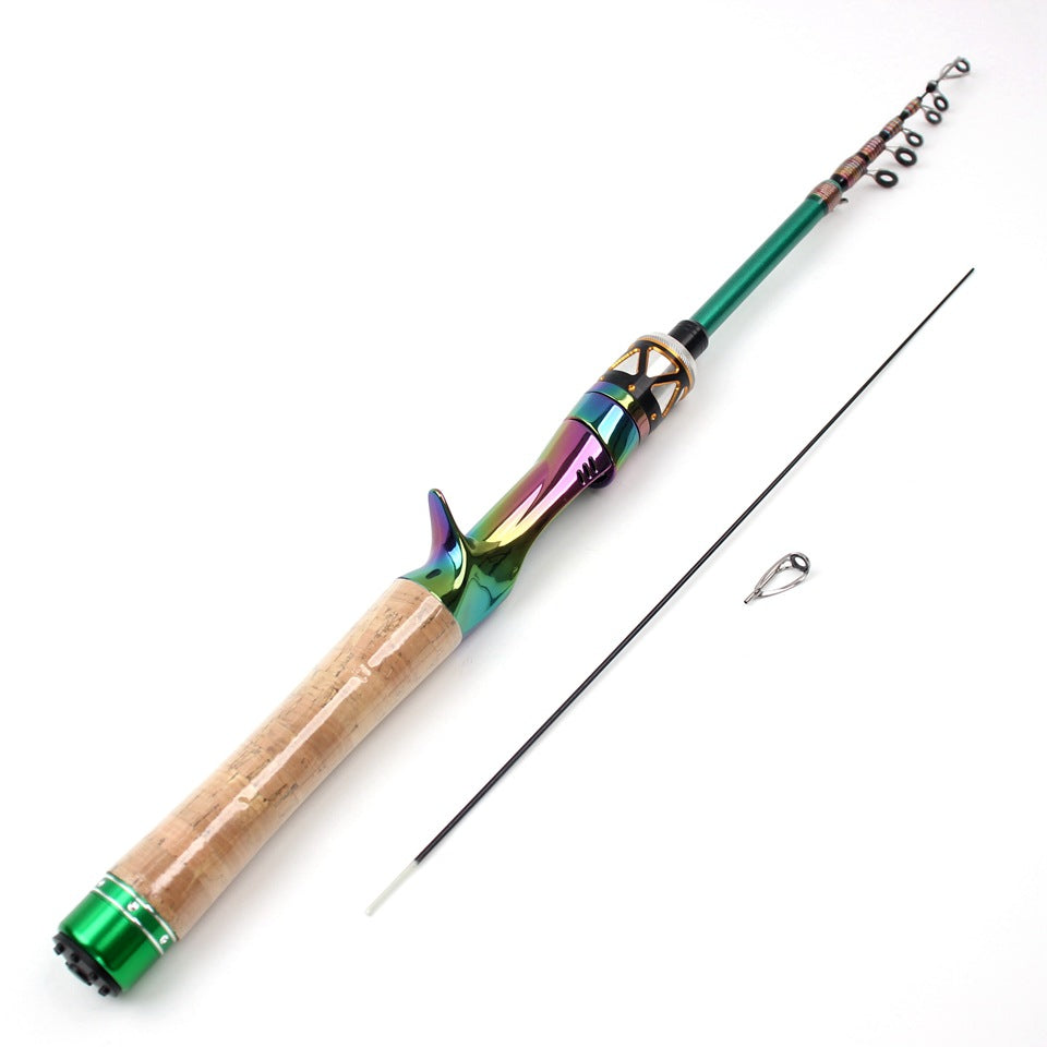 E-commerce Ultra-short Carbon Fiber Shrink UL Portable Lure Rod Electroplated Telescopic Stream Lure Rod
