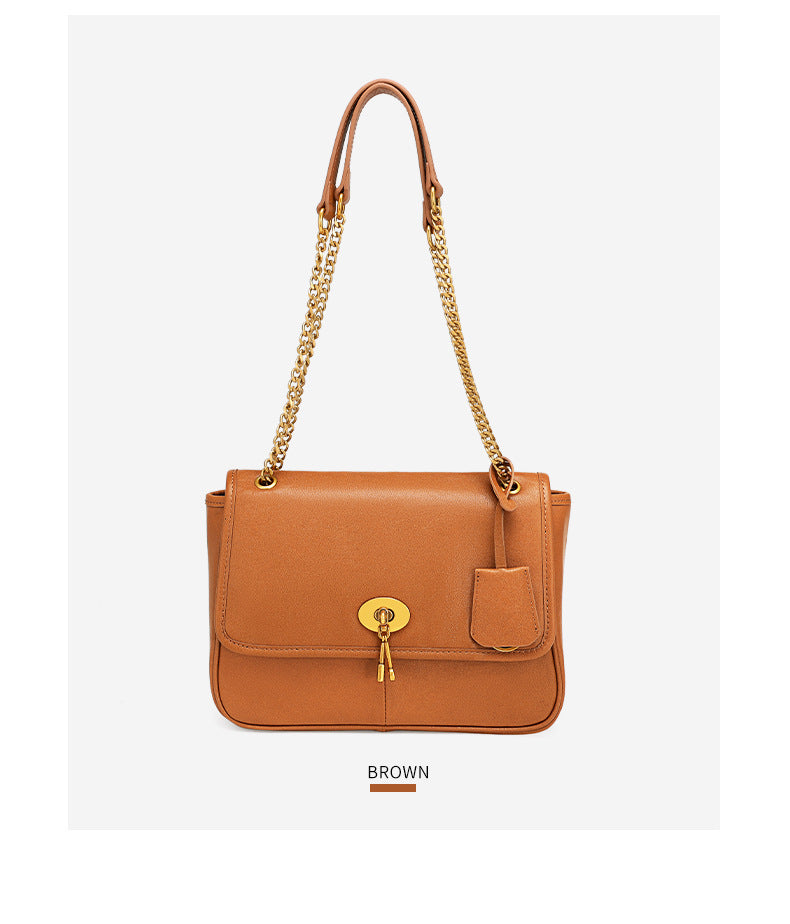 Vintage Casual Fashion High-End Single Shoulder Bag New Melad Chain Bag Autumn Winter Simple Commuter Crossbody Women's Bag