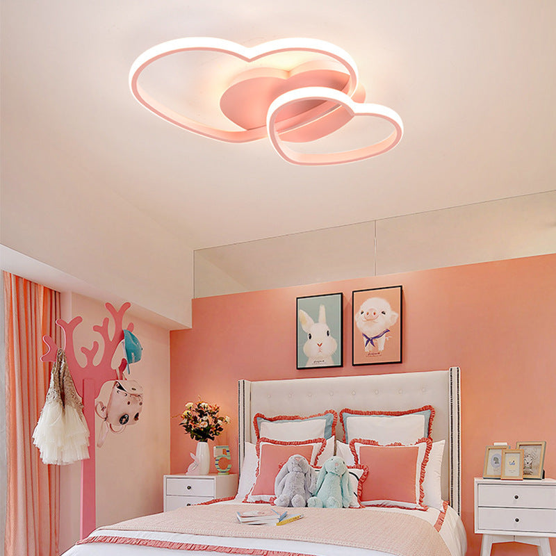 Master Bedroom Simple Modern Cozy Romantic LED Ceiling Lamp Creative Heart-Shaped Children's Room Wedding Room Girl's Room Lamp