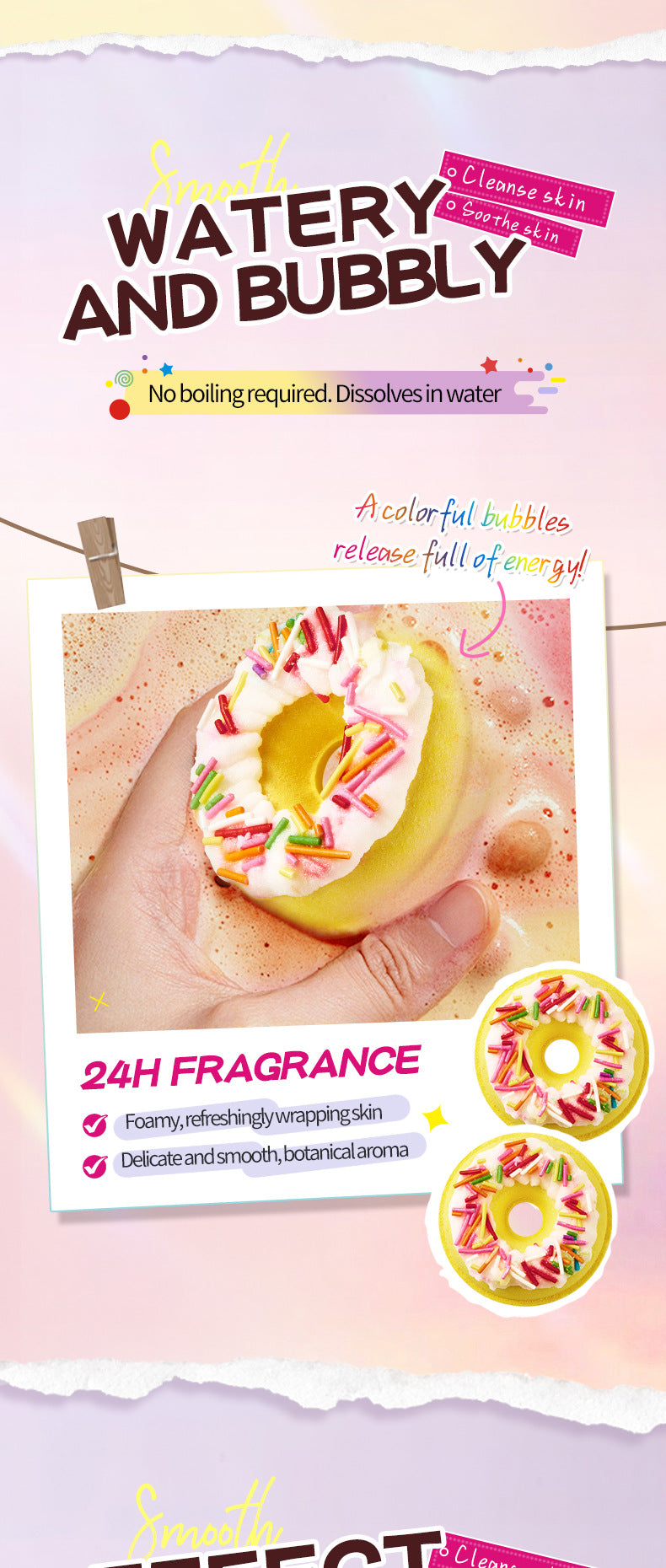 Full English Macaron Donut Bath Salt Ball SADOER Clean Body Bath Salts  Wholesale