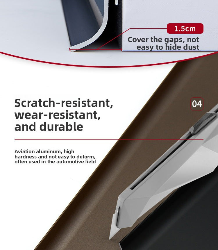 Aluminum alloy skirting board, ultra-thin snap-on minimalist corner trim6cm8cm Metal stainless steel ultra-narrow baseboard