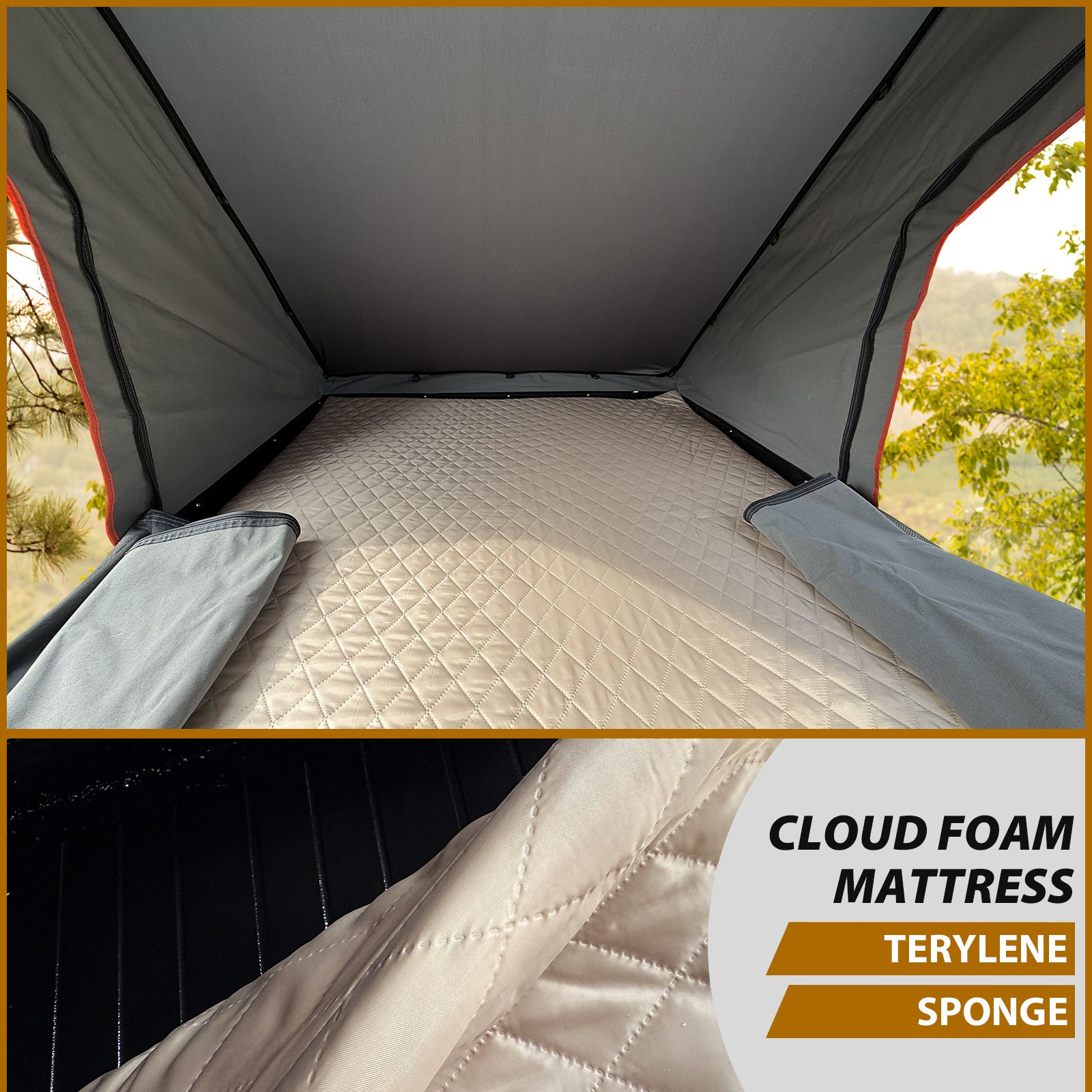 In Stock Car Roof Tent Hard Top Aluminum Alloy Triangle Thickened Rainproof Car Outdoor Camping Equipment Off-Road