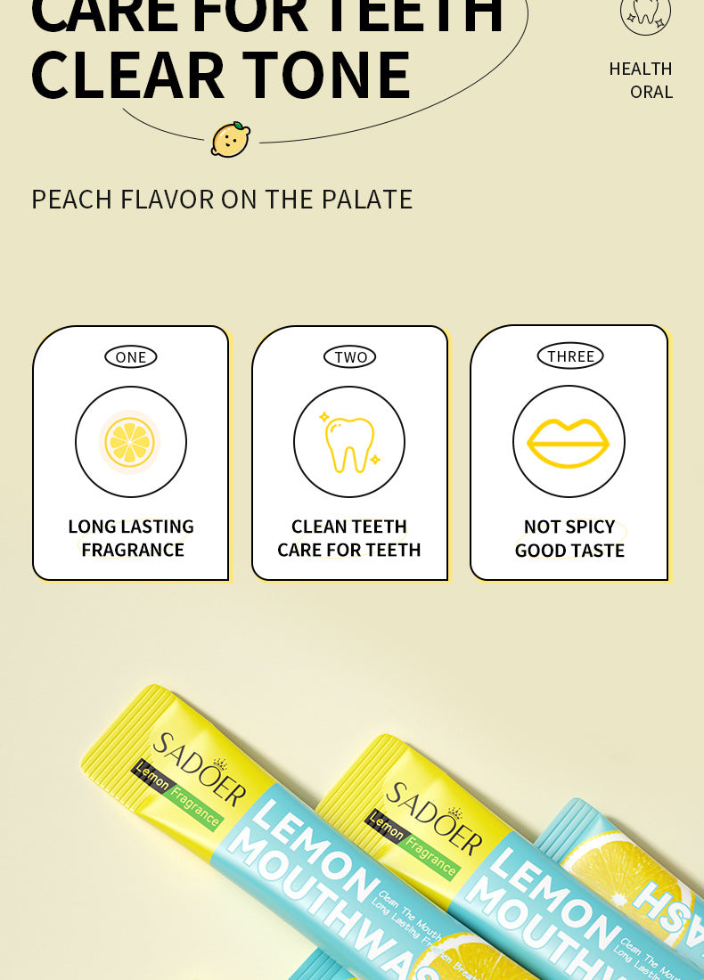 Full English Mouthwash Box Set SADOER Disposable Portable Oral Cleaning Care  Foreign Trade Wholesale