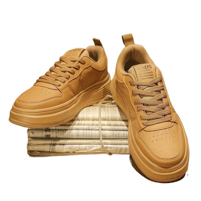 Summer men's shoes2025New Versatile White Sneakers for Men Thick-Soled Casual Sports Thin Breathable Board Shoes