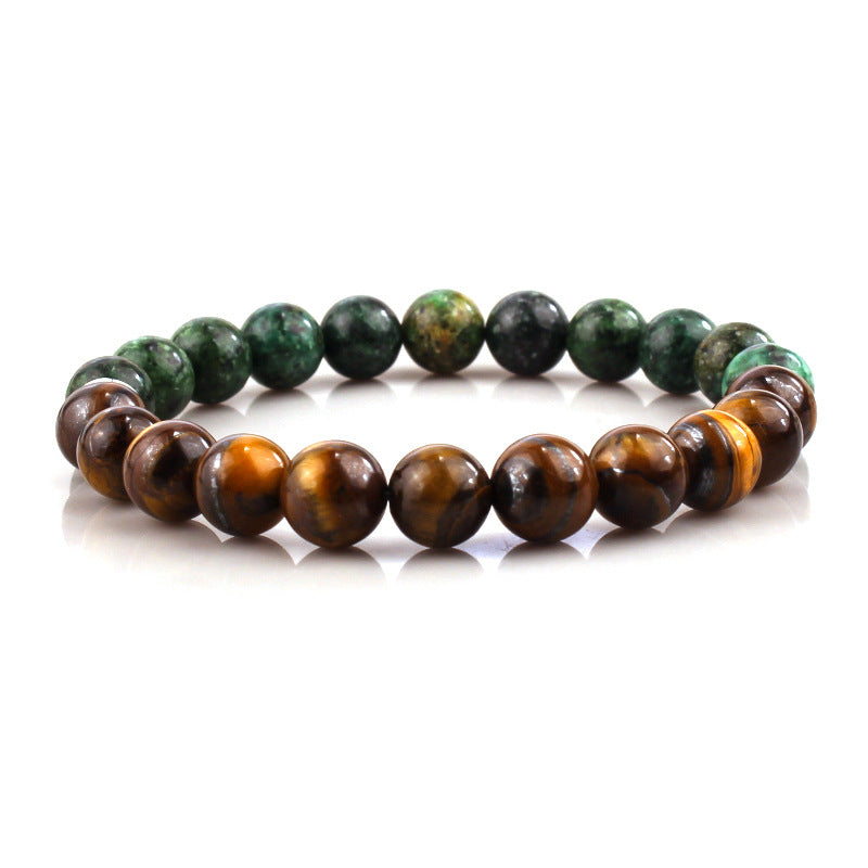 Men's Bracelet African Pine8mm Bead Spacer European and American Hand Jewelry Gift Natural Stone Tiger Eye Stone Bracelet