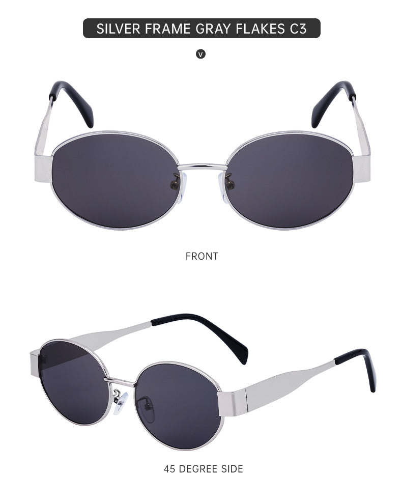 New European and American Fashion Oval Frame Sunglasses for Women High-end Sunglasses for Women Trendy Sunscreen Wholesale sunglass