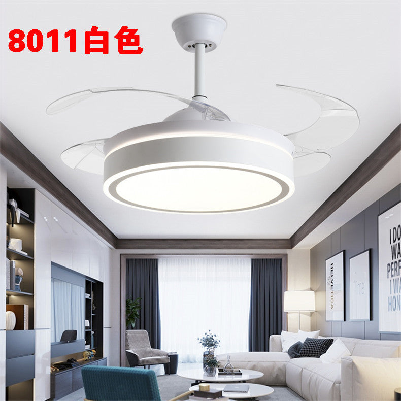 Invisible Fan Light Remote Control led Fan Chandelier Home Electric Fan Lamp scandinavian Iron Restaurant Lamp Crystal Ceiling Fan Lamp